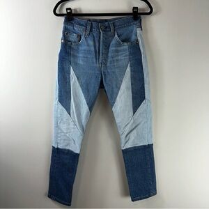 Levi’s 501 Short Skinny Western Cowgirl Patchwork Jeans Women Size 25